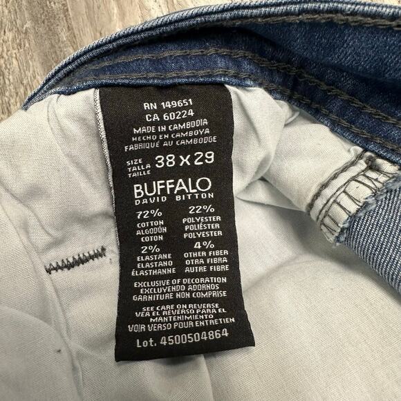 Buffalo David Bitton Axel Jeans Blue Mens 38x29 Slim Stretch Straight Flex Denim - Picture 5 of 12